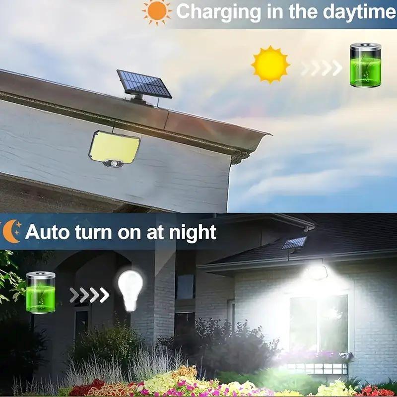 234 LED Solar Outdoor Lighting with Motion Sensor in 3 Modes 196.85 Inch Cable Suitable for Porch Courtyard Street Lighting