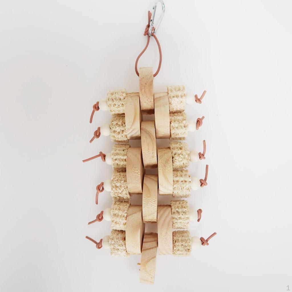 Bird Toy Chew Gifts Cage Accessories with Wood Beads Parrot Bite Hanging for