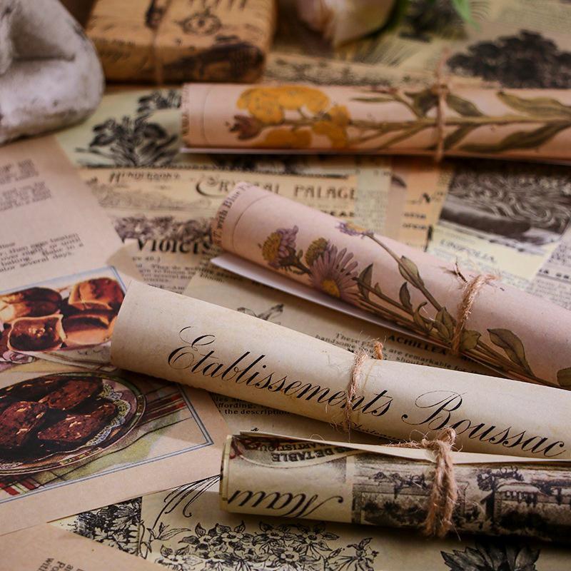 Retro Journaling Collage Paper: Vintage-Style English Letters & Newspaper Backgrounds