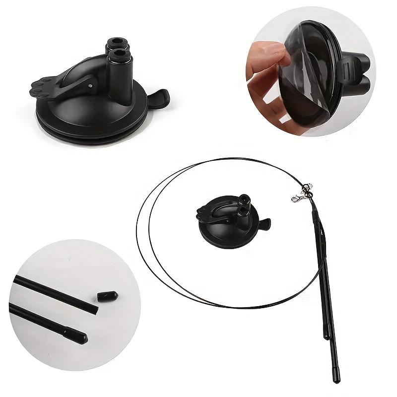 3pcs Cat Toy Set - Simulated Bird Teaser with Nylon Feathers, Double Rod Strong Suction Cup and Bell for Interactive Training and Boredom Relief