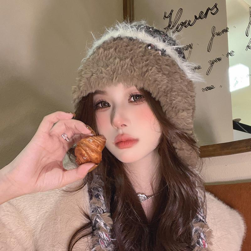 Cute Bear Ear Knit Hat For Women With Warmth And Windproof Features Perfect For Fall And Winter