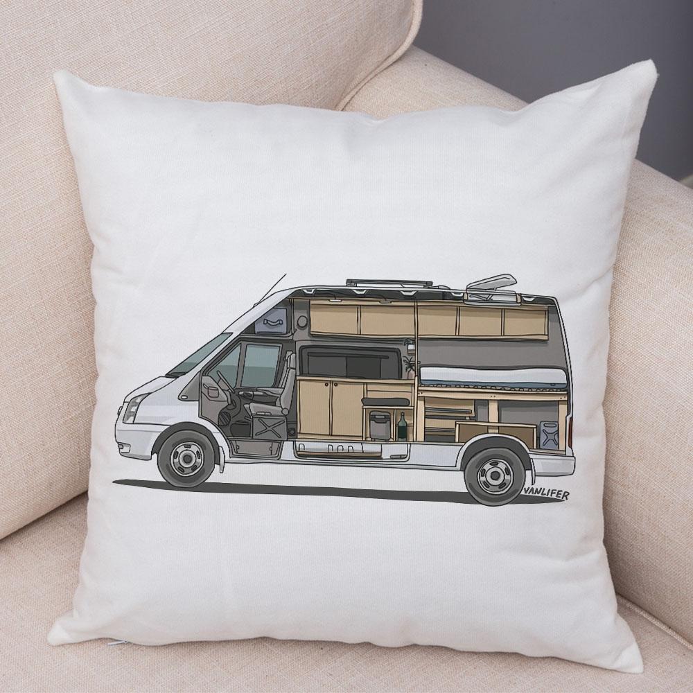Față de pernă de camping cu desene animate Decorație de călătorie Husă de pernă pentru mașină Față de pernă potrivită pentru canapea acasă camera copiilor