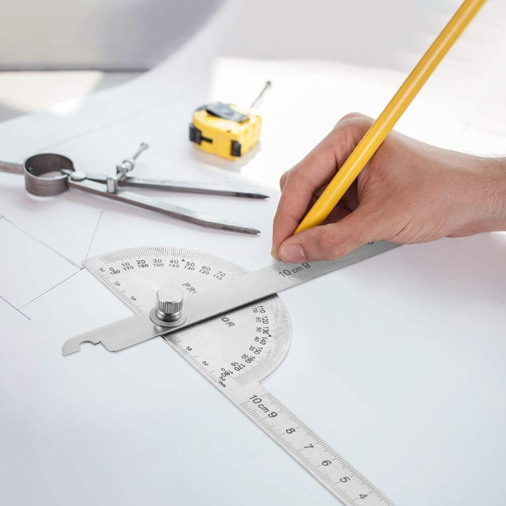 Two Arm Angle Finder 0-180 Degrees Protractor Angle Finder Measure Tool Protractors  Work