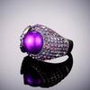 1Pc Fashionable Retro Exaggerated Full Synthetic Zircon Petal Ring Fashion Ring