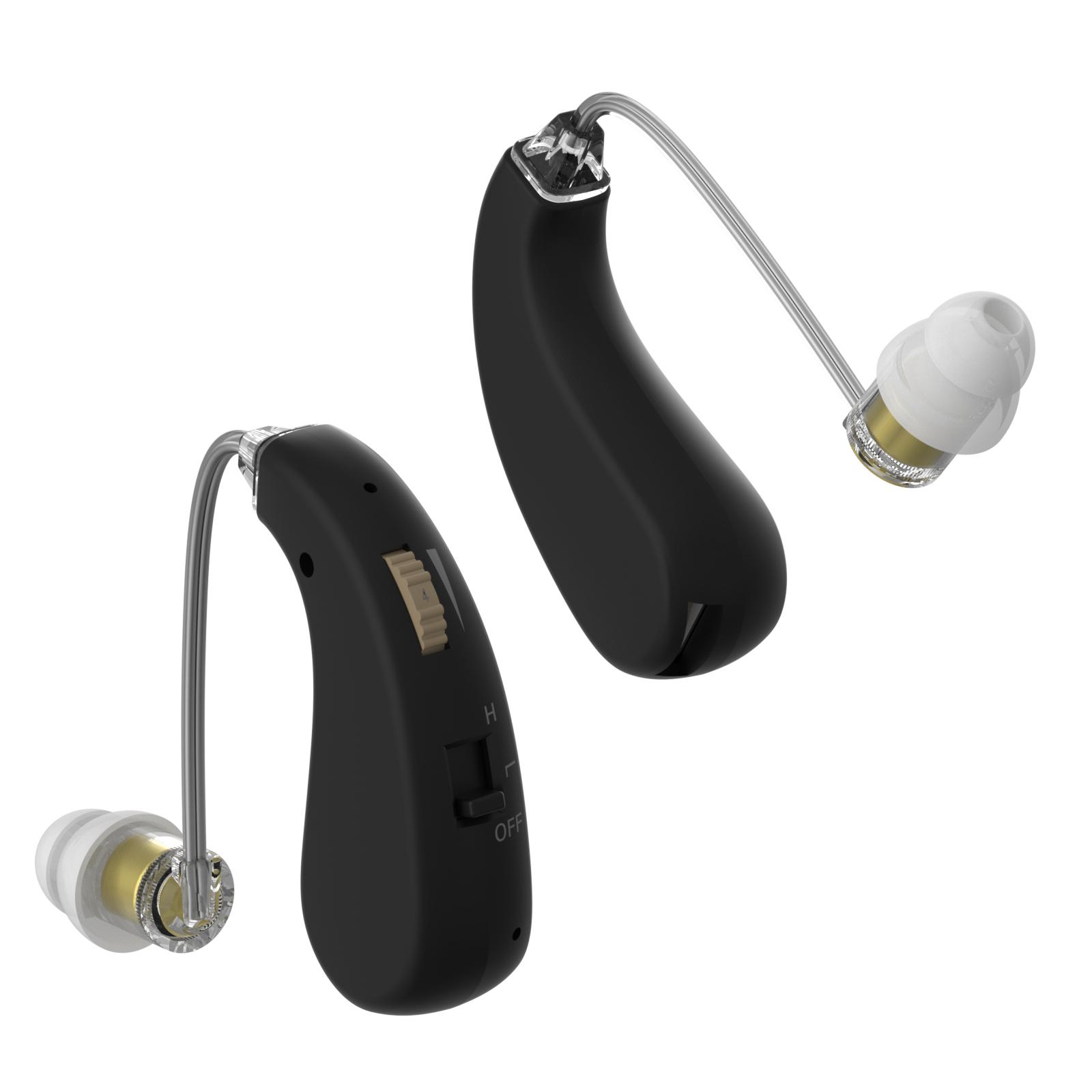 

2 sets of mini elderly digital hearing aids earphones portable amplifiers rechargeable and adjustable amplifiers for the elderly чёрный