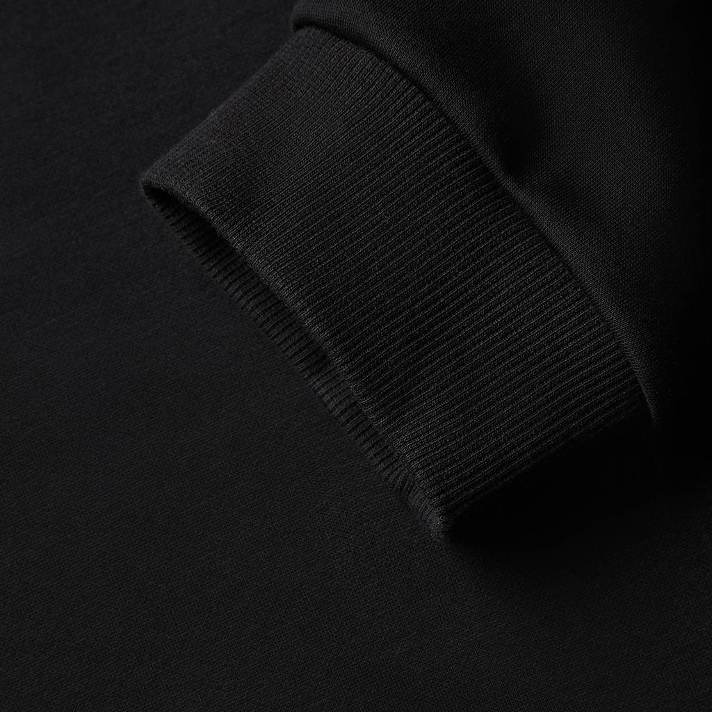 Li-Ning Anti-Static Anti-Bacterial Warm Solid Color Crew Neck Pullover Fleece Long Sleeve Sweatshirt Men sweatshirt Black AWDUF99-1