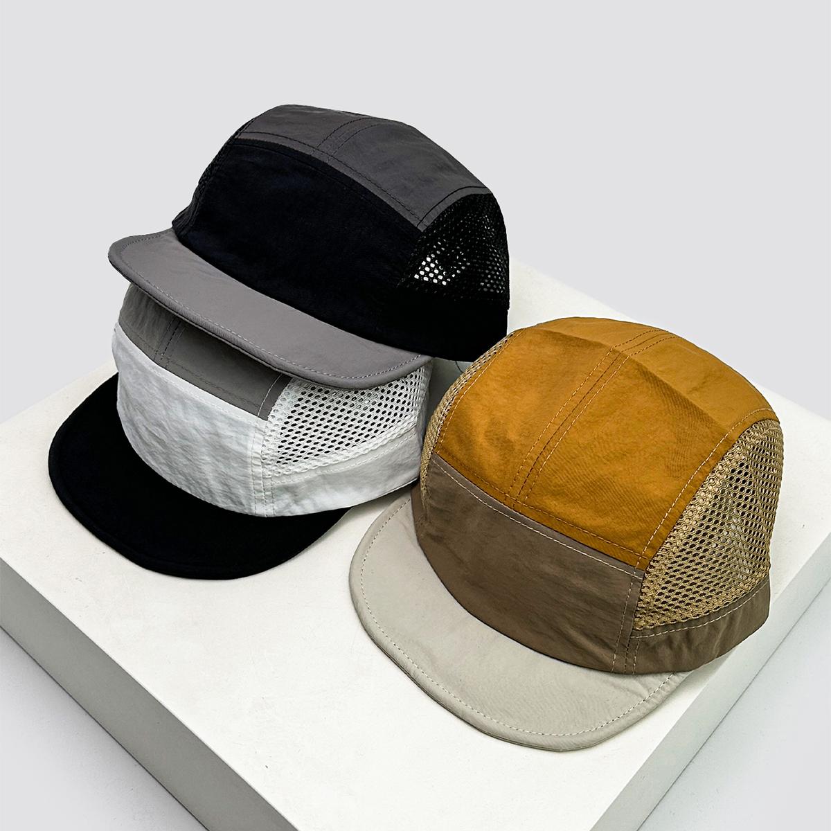 Yto Household Items Women's And Vintage Color Contrast Mesh Baseball Caps Fast Drying Sun Protection Outdoor Use Air Permeable Peaked Cap All-Match Fashion Short Eave 52-60