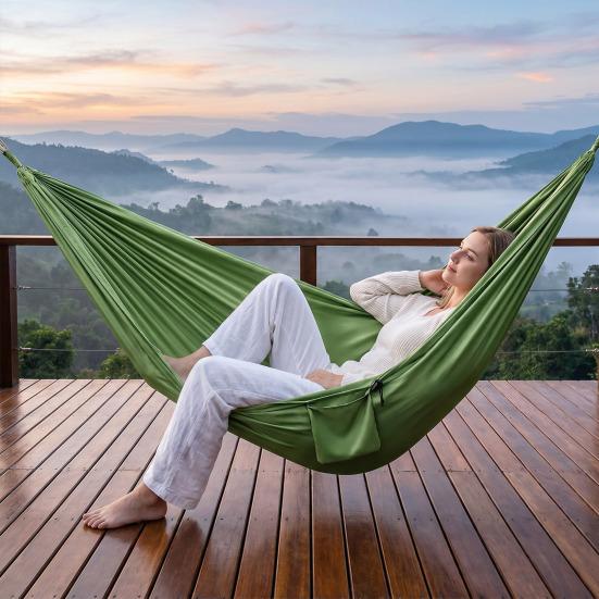 Portable Hanging Hammocks Anti-rollover Camping Hammock with Colorful Bed Storage Bag Single Person for Travel Beach Outside