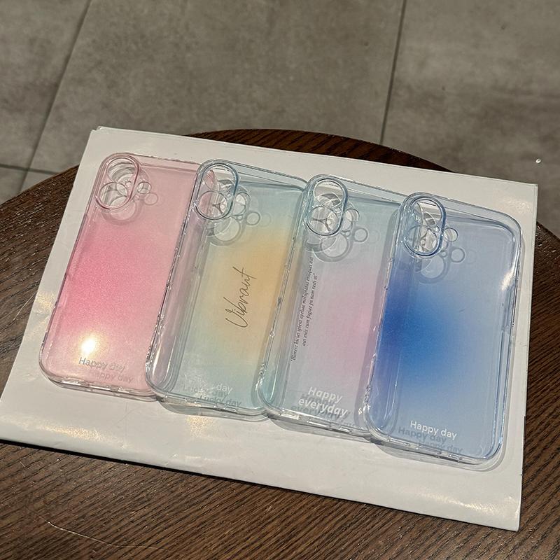 Luxus Pinker Farbverlauf Transparente Handyhülle Für iPhone 16 15 14 13 12 11 Pro Max Plus Mode Klar Weich Stoßfest Bumper Abdeckung
