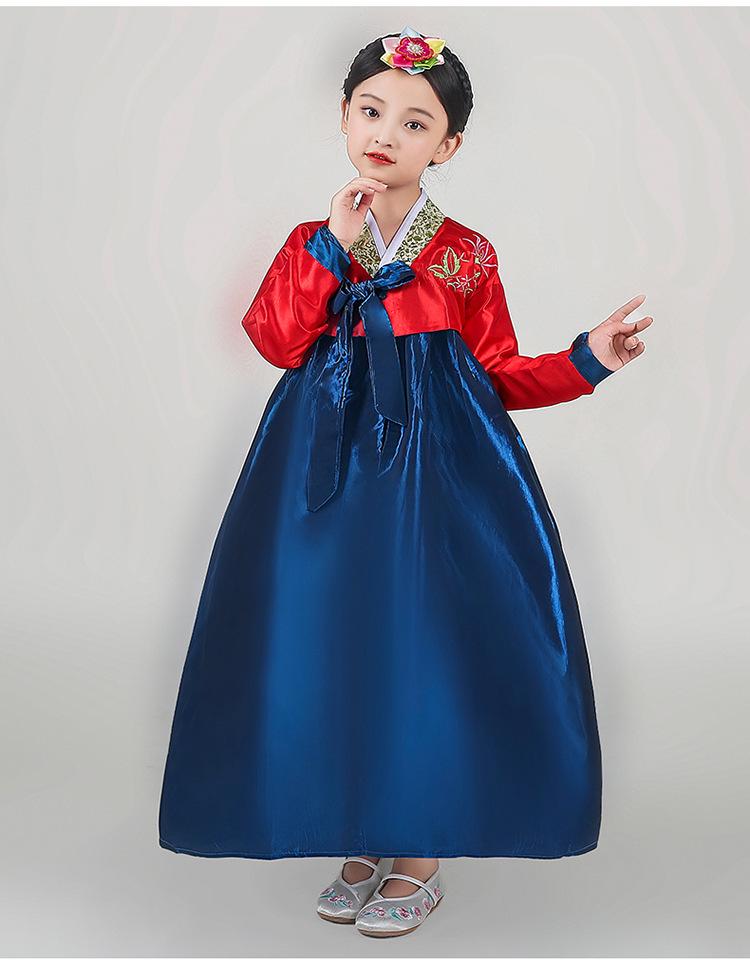 Dívčí červnový 1. Korejský tradiční Hanbok - Joseonský etnický performance taneční kostým
