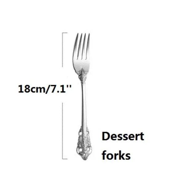 Silver Tableware Classic Silverware Stainless Steel Dinner Knife Fork Spoon Wedding Occasion Cutlery Xmas Western Dinnerware 1Pcs Vintage