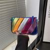 Rainbow Striped Women's Bag Fashionable and Lightweight Clutch Bag Chain Single-shoulder Crossbody Bag Mobile Phone Bag