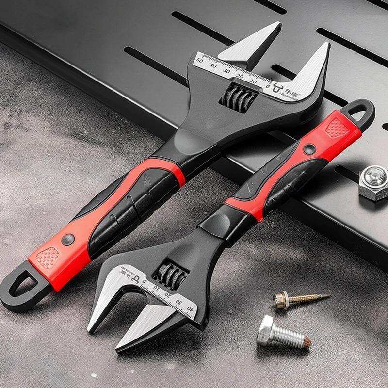 Adjustable Wrench Stainless Steel Universal Spanner Bathroom Wrench Large Open High Quality Plumbing Repair Tool Household