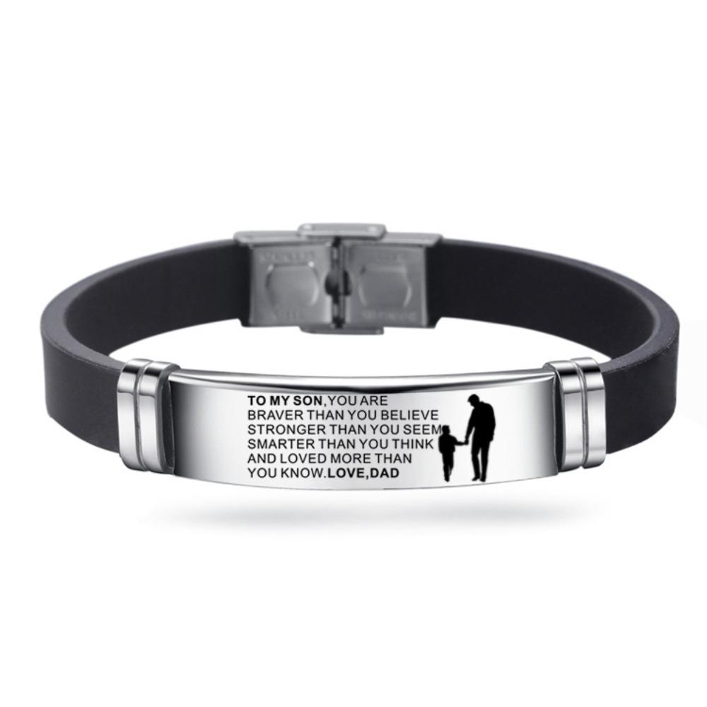 Wristband Inspirational Quote Bracelets Stainless Steel Encourage Bracelets Bracelet for Son Gift