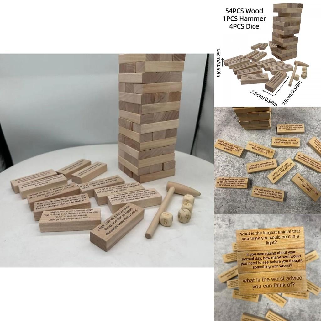 Icebreaker Wooden Stacking Toy Interactive Mind Game For Adults Couples' Bonding Activity
