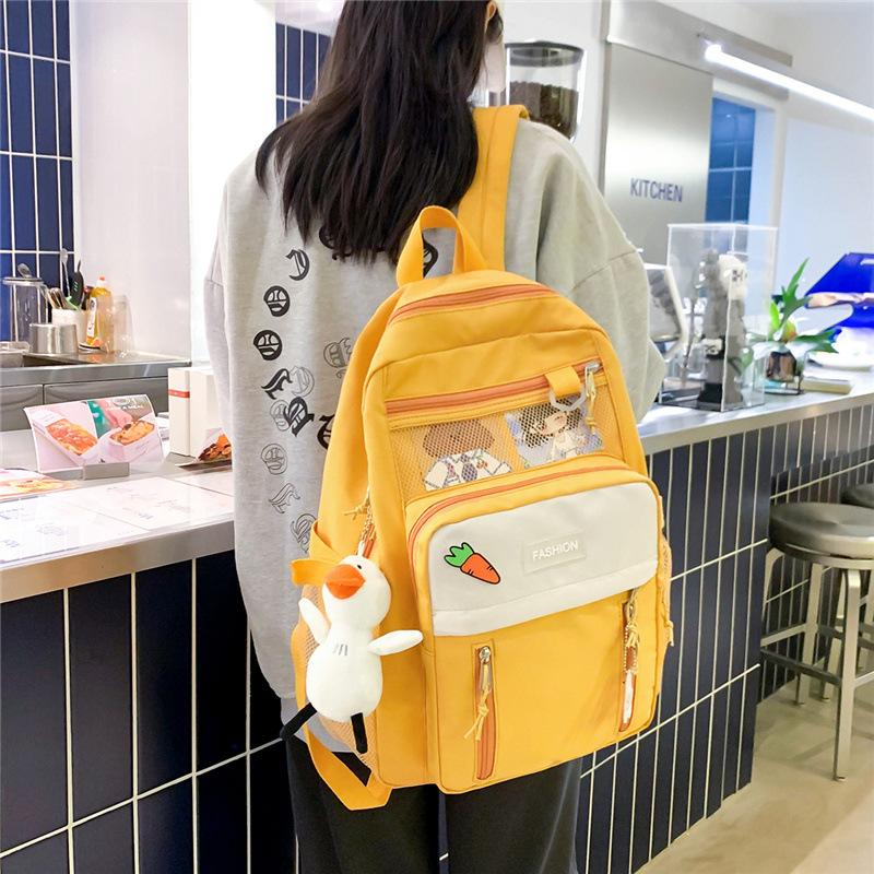 Large capacity schoolbag cute girl high school student junior high school student backpack fashion casual backpack