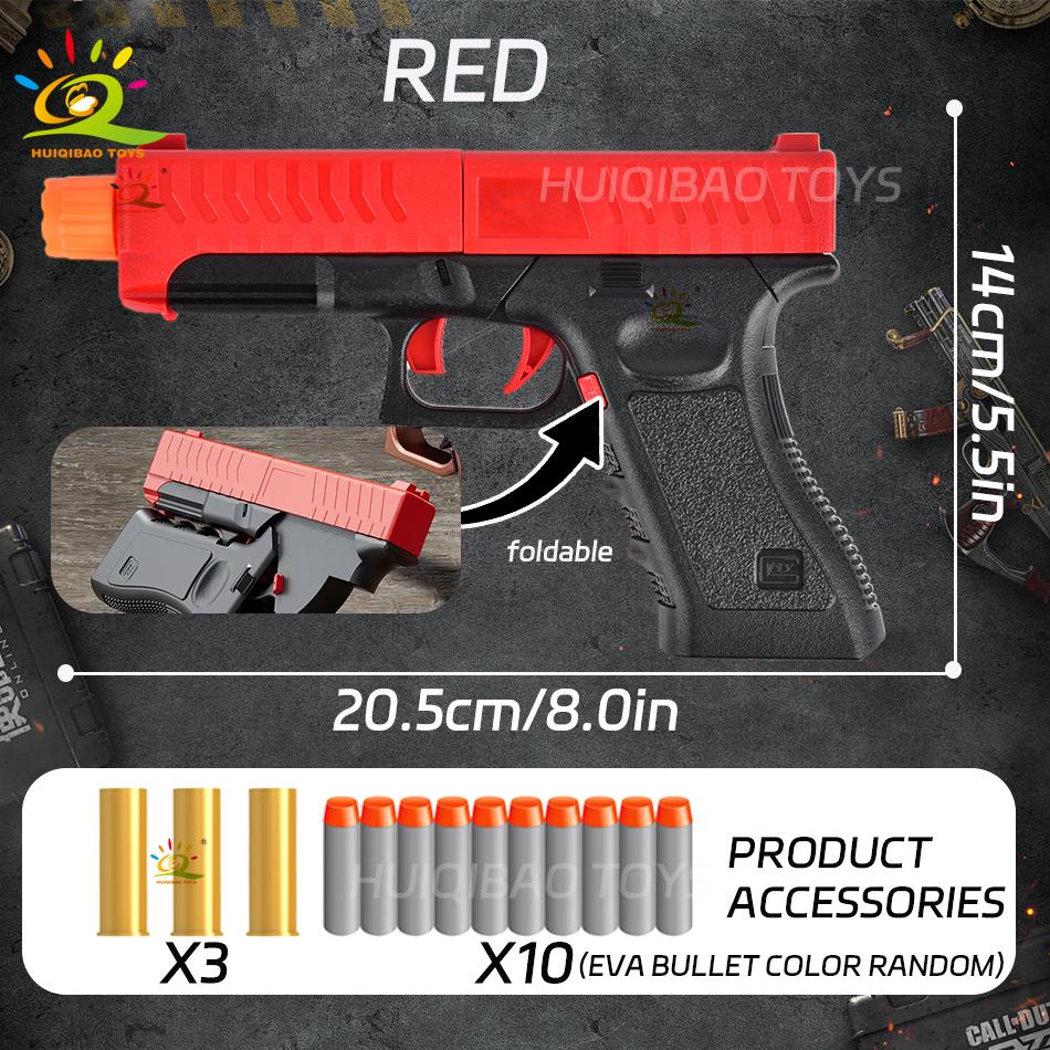 Soft Bullet Toy Gun Outdoor Combat Weapon Shooting Game Toys with Silencer Foam Ejection Toy Gun Toy for Adult Boys