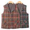 Vest, Plaid Lapel Vest, Vest, Women's Short Outer Vest.
