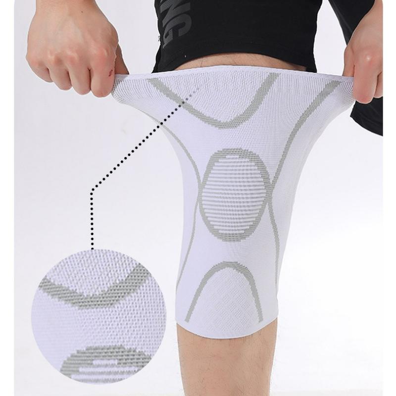 

Double-Sided Support Basketball Knee Pad Anti-Slip Silicone Protective Gear Warm Breathable for Sports Fitness M(50-65kg)