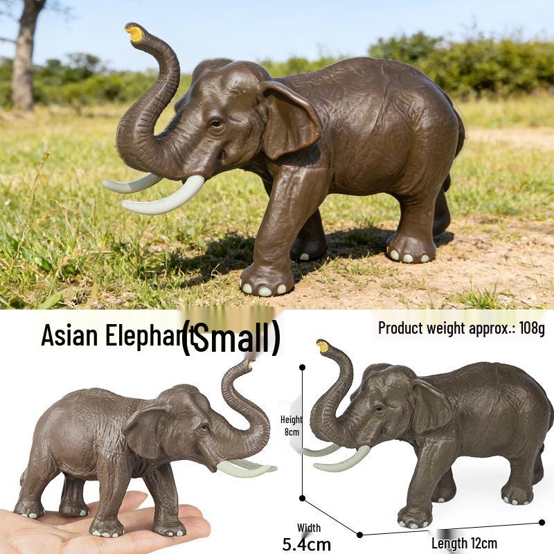 Wild Animal Model: Solid Elephant & Mammoth Toy for Children