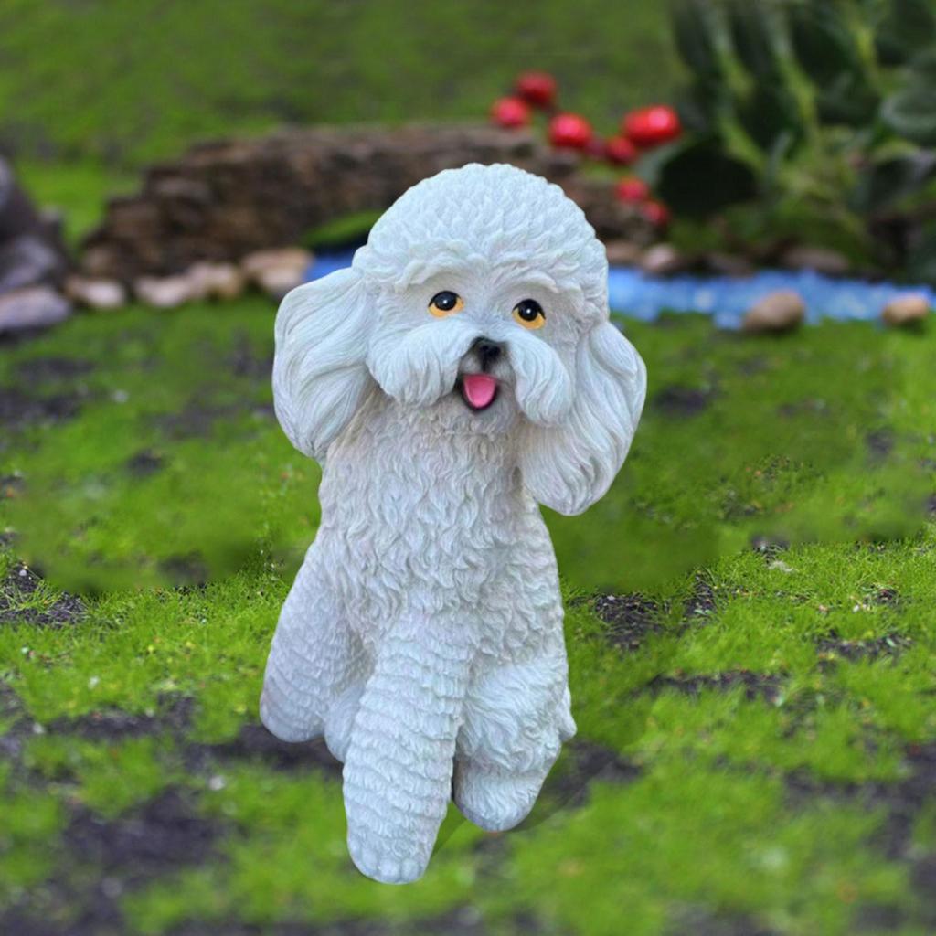 Garden Dog Statue 12x13x23cm Cute Animal Sculpture for Balcony Office Porch