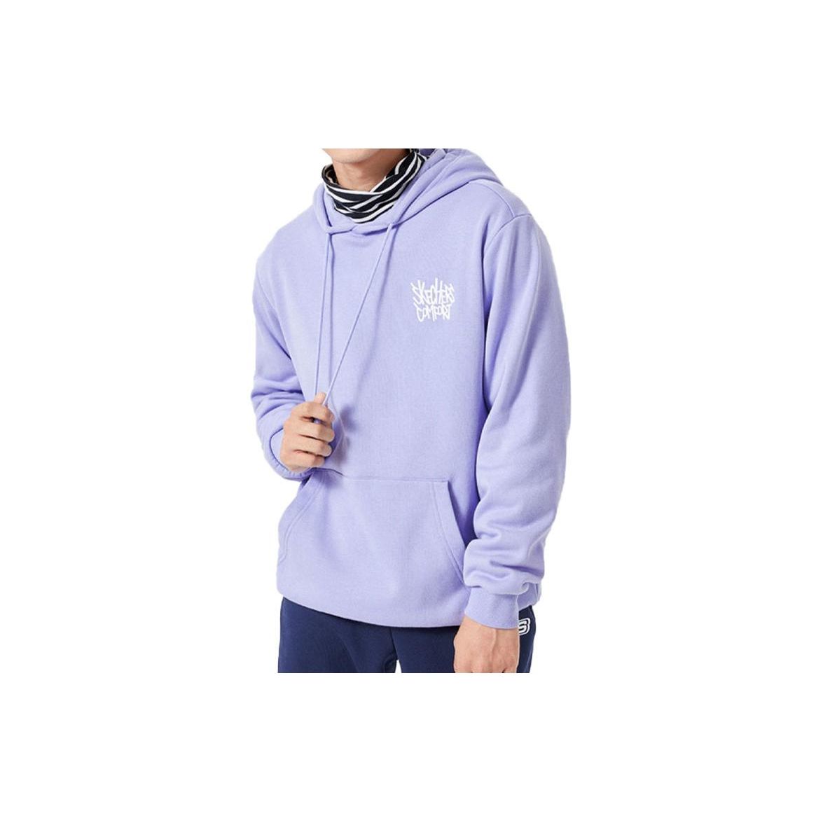 Skechers Hooded Fleece Thick Sports Pullover Sweatshirt Unisex Sweatshirt Sweet-Lavender L322U105-01DU S