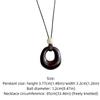 Leather Rope Geometric Pendant Necklace Adjustable Length Sweater Chain  Women