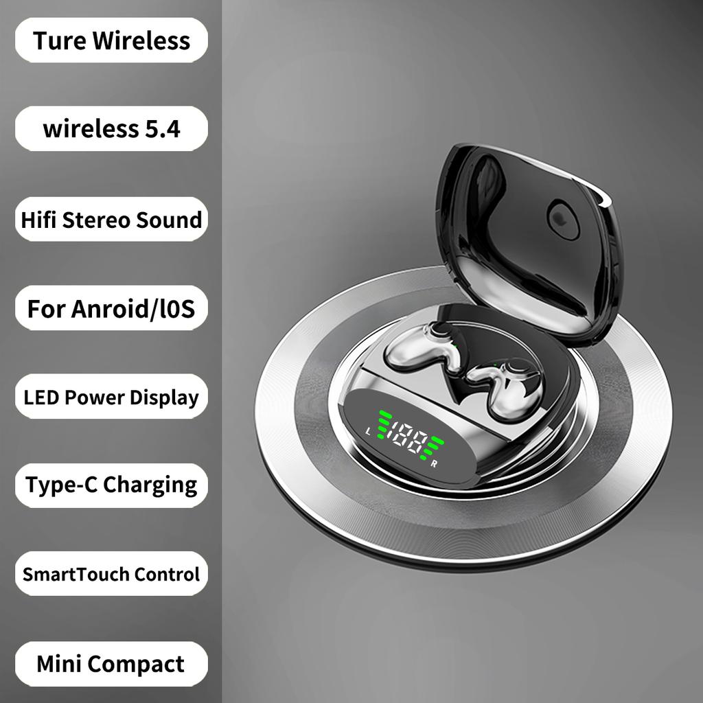 Mini Sleep Bluetooth Earphones, Comfortable Fit for Side Sleepers, Binaural Stereo Sound, Wireless