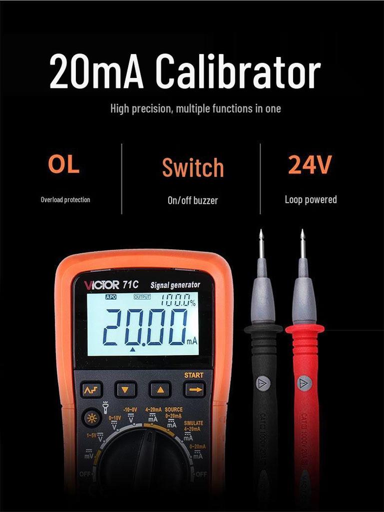 Victory VC71A/VC71B Digital Multimeter & Process Calibrator: Voltage/Current Signal Generator