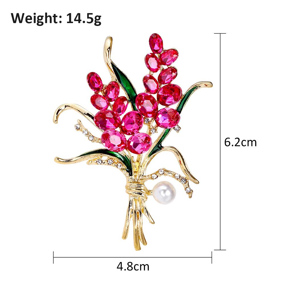 Wheat Ear Brooch Pin Crystal Rhinestone Flower Brooches Wedding Jewelry Gifts