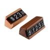 Wood Adjustable Number Letter Price Label Commodity, Wine, Tea, Beauty Products Display Plate Price Cube Tags