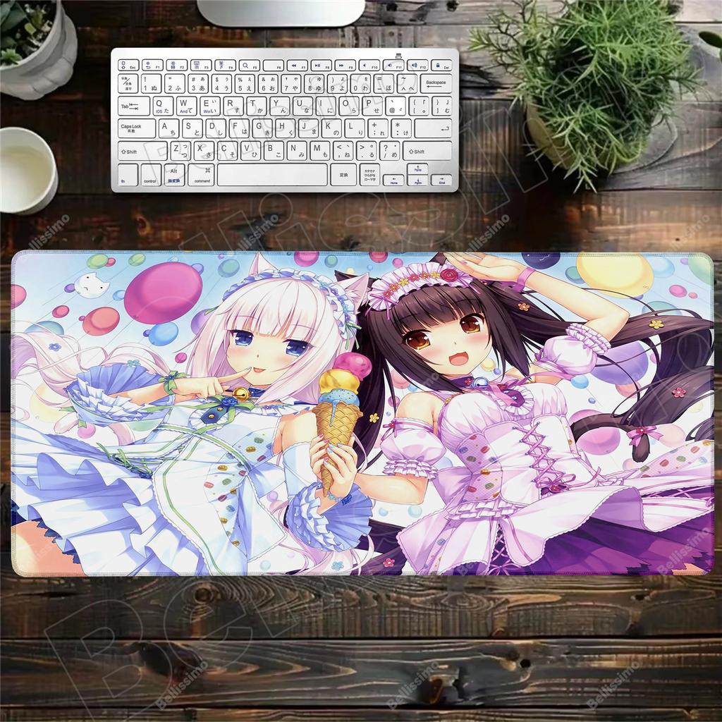 XXL Home HD Computer Desk Mats Mouse Pad Nekopara Mousepad Carpet Gamer Office Laptop Soft Mouse Mat Desktop Mouse Mats 90x40cm
