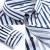 New Men's Long-sleeved Shirt Slim Shirt Stripe Base Casual Professional Men's Wear