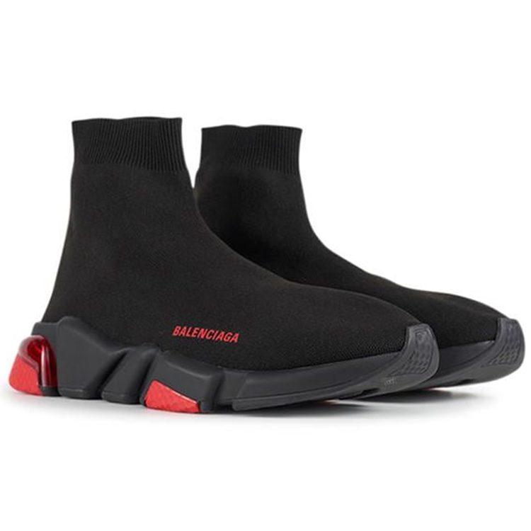 Balenciaga Speed Sneaker 'Clearsole - Black Red' 607544W2DI11016