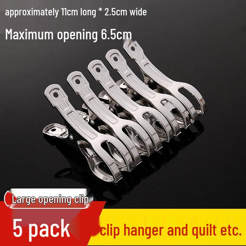 Stainless Steel Windproof Clothes Drying Clips - Large, Heavy-Duty Quilt and Sock Clips.