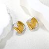 Niche New Splicing Stripe Earrings INS Stainless Steel Irregular Geometric High-End Creative Stud Earrings for Girls Jewelry