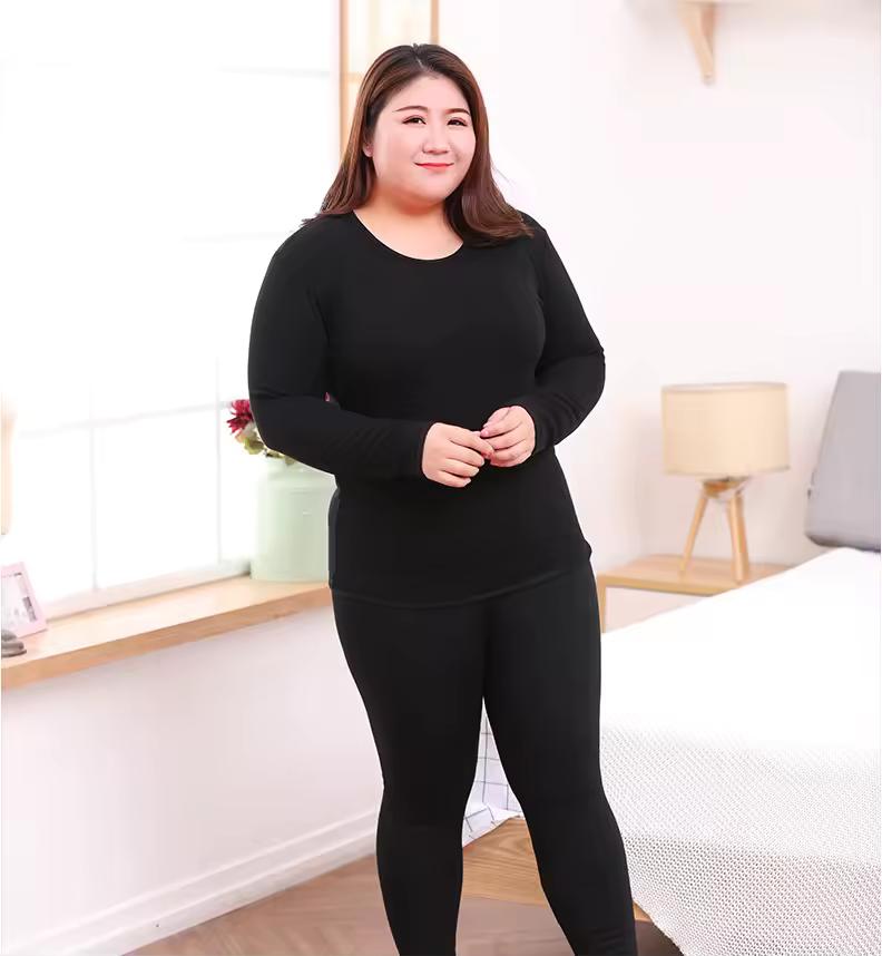 Plus Size Long Women's Thermal Underwear Sets Ladies Winter Warm Base Layers Undershirt for Cold Weather