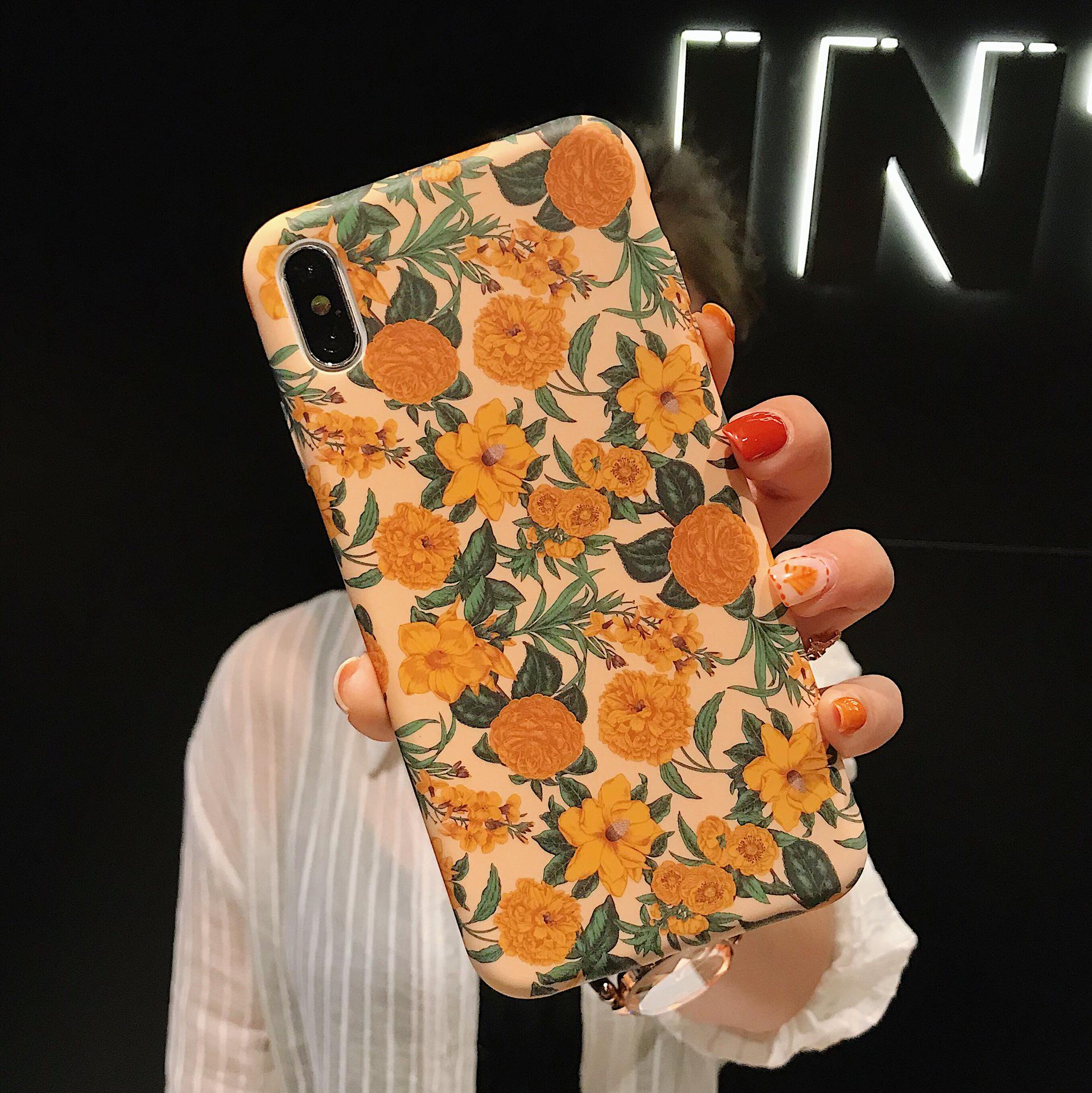 

Мягкий чехол с желтым цветком в стиле французского ретро для iPhone 12/13 Pro Max/14/15 12