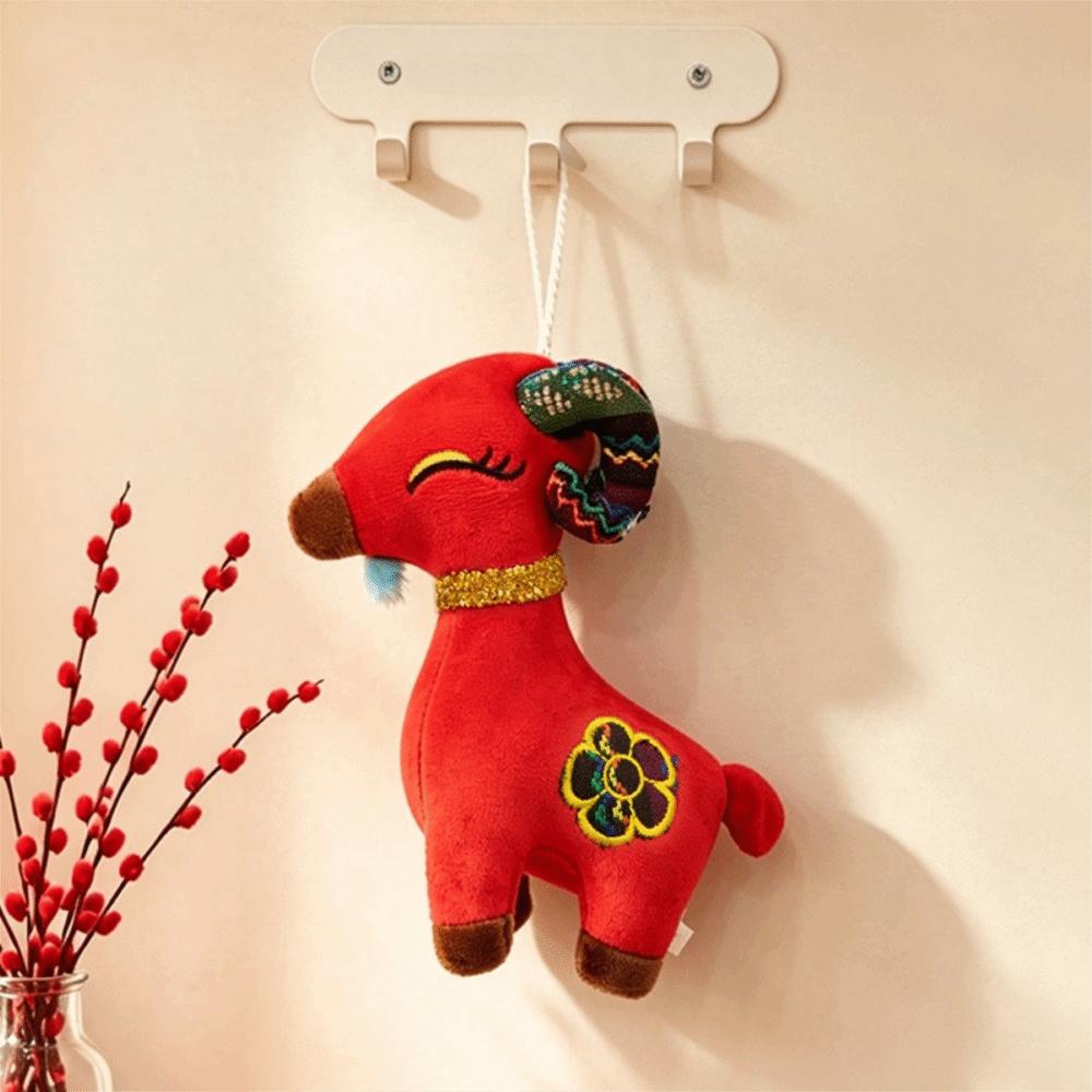 With Lanyard 2027 Year of The Goat Mascot Plush Toy Goat Ornament  Living Room