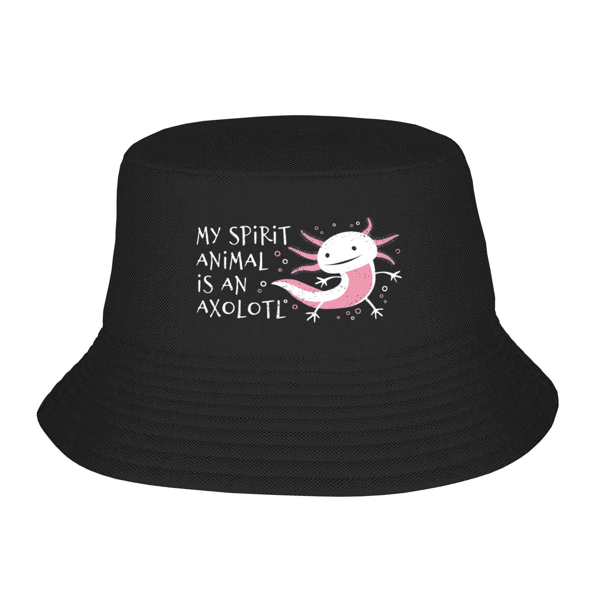 

Cute Amphibian My Spirit Animal Is An Axolotl Bucket Hat Panama Bob Hats Outdoor For Summer Beach Fishing Unisex Fisherman Caps One Size