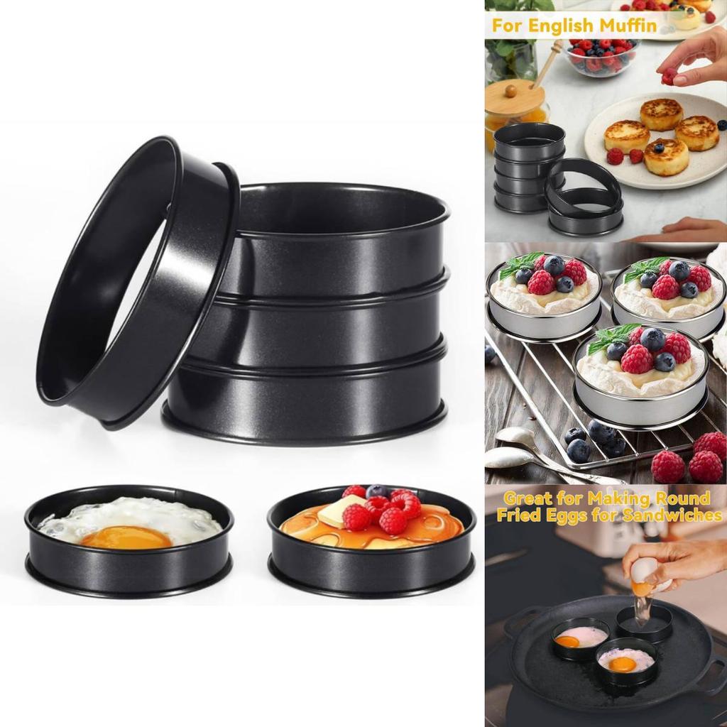 Stainless Steel Round Baking Molds For Pastries And Cookies With Double Rolled Edges For Home Baking