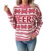 Women's Casual Autumn/Winter 2026 Half-High Collar Loose Letter Pullover Sweater