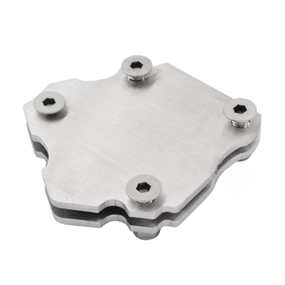ZSADZS Universal Motorcycle Side Stand Extension Stretcher Bike Side Stand Kickstand Plate Universal Pad End Extension Stainless Steel Off Road