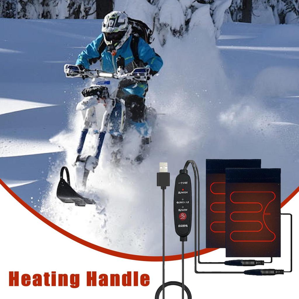 Motorcycles Heated Handlebar Grip 5V Heated Motorcycle Grips With 3 Temperature Settings Winter Thermal Riding Protection Gear