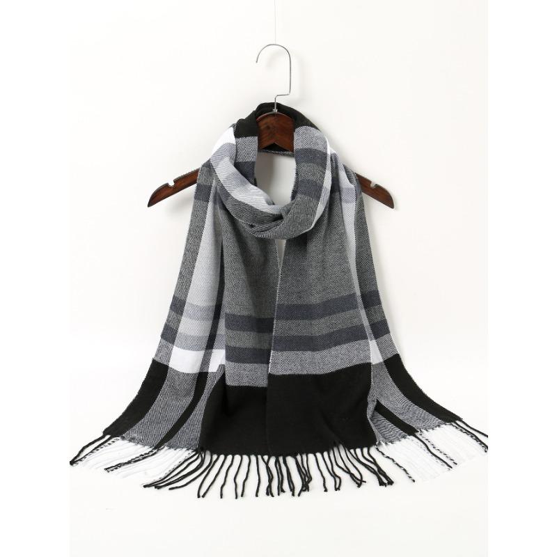 

New plaid scarf, high-end fashion and simple shawl, women s plaid cold scarf 190