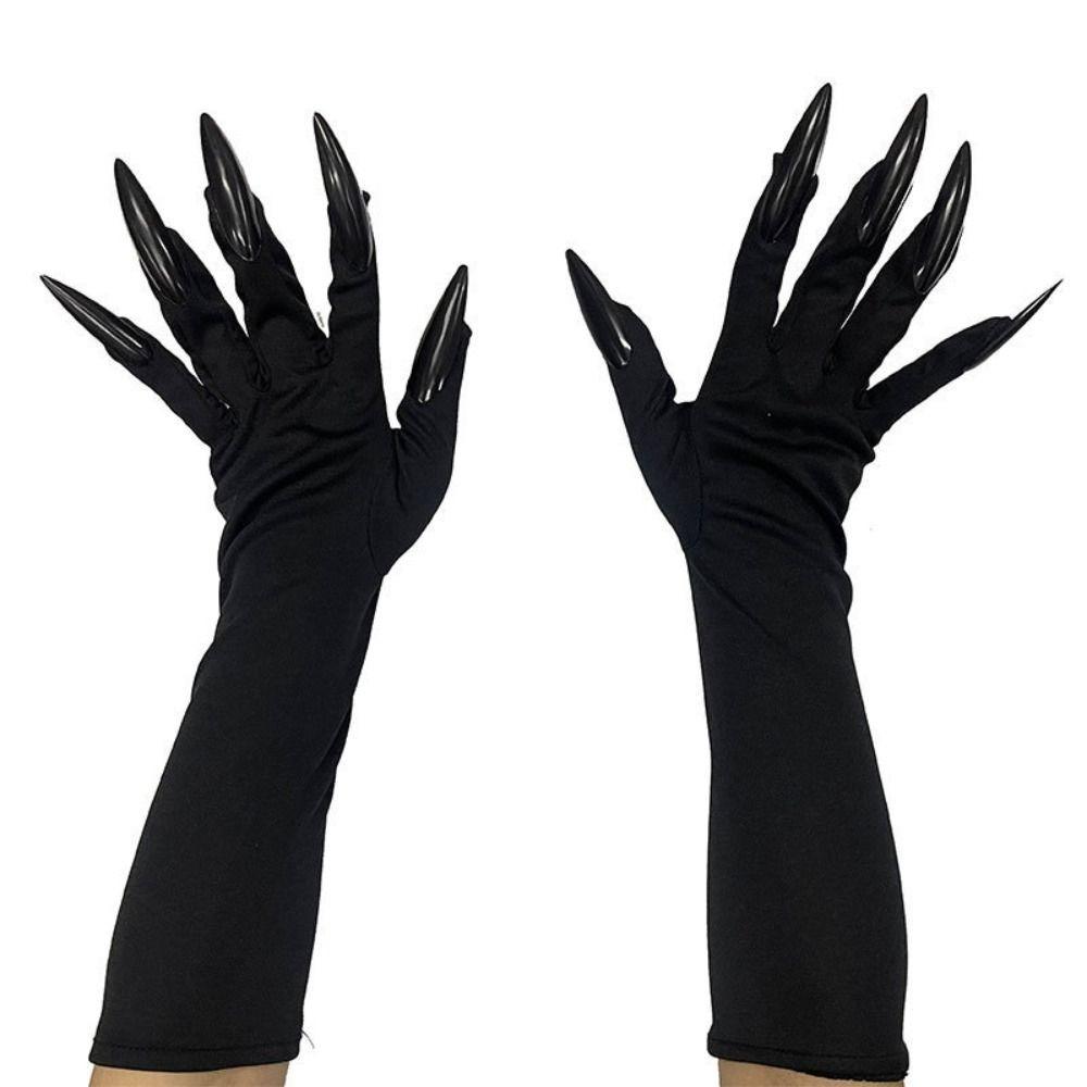 Black Ghost Cat Demon Paw Gloves Full Finger Women Long Mittens  Cosplay