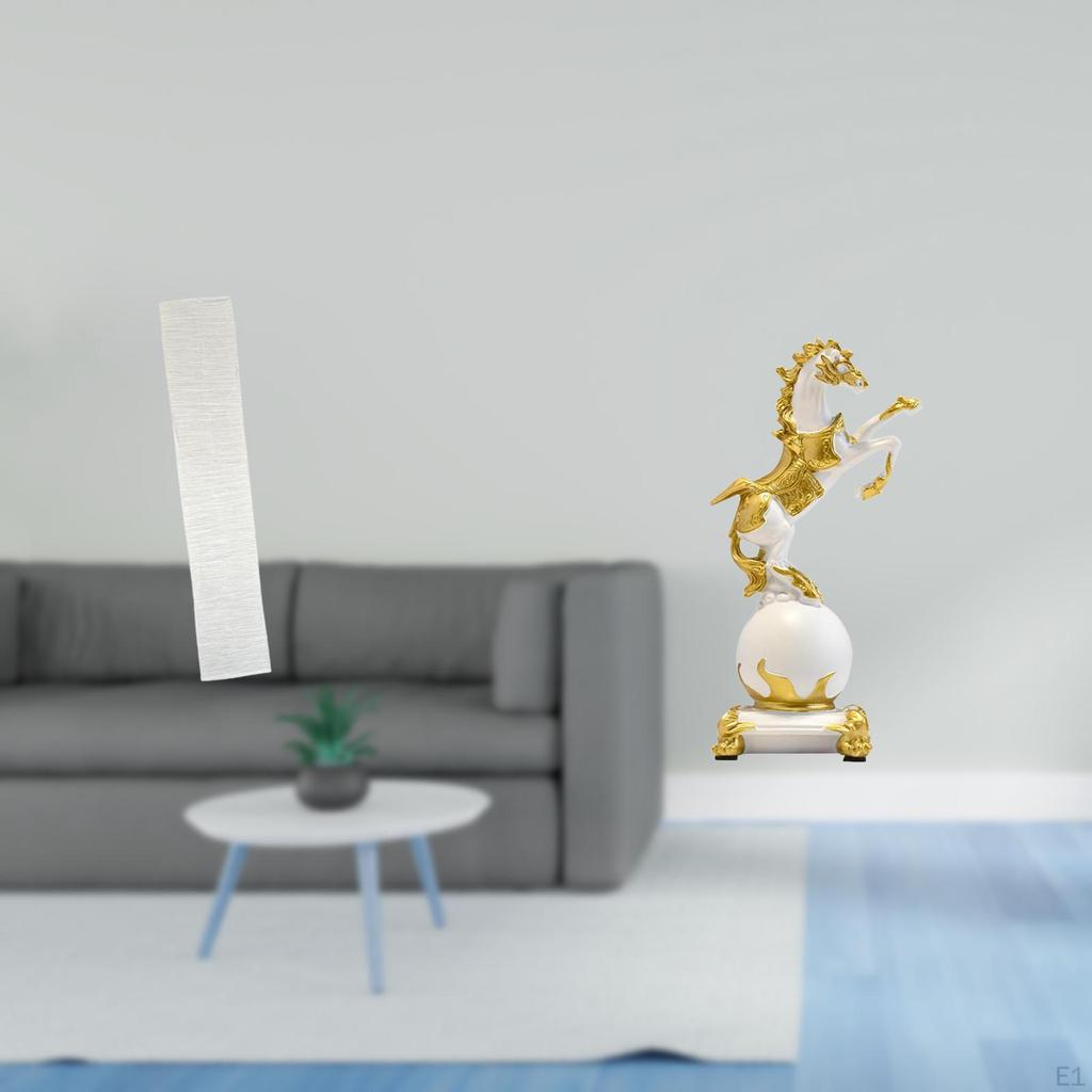 Living Room Standing Lamp Shade with Modern Horse Figurine Statue Collection Tabletop Ornament for