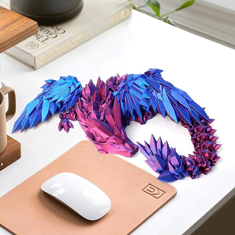 Drukowane w 3D Ozdoby do Salonu Feilong Wieloprzegubowy Ruchomy Smok ze Skrzydłami Dekoracja Stołu do Domu