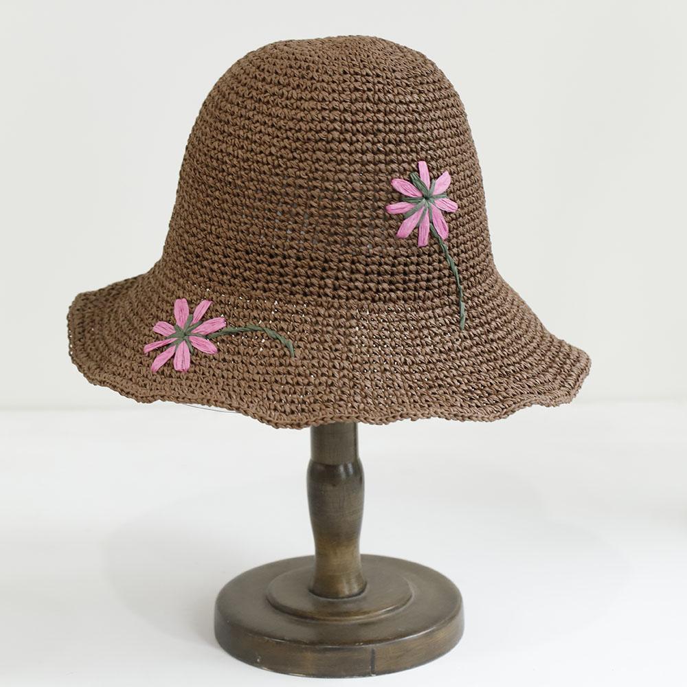 

2026 NEW Handmade High quality fashion classic pattern Sun Hat Floppy Summer Hats For Women Beach Panama Straw Dome Bucket Hat 56-58cm