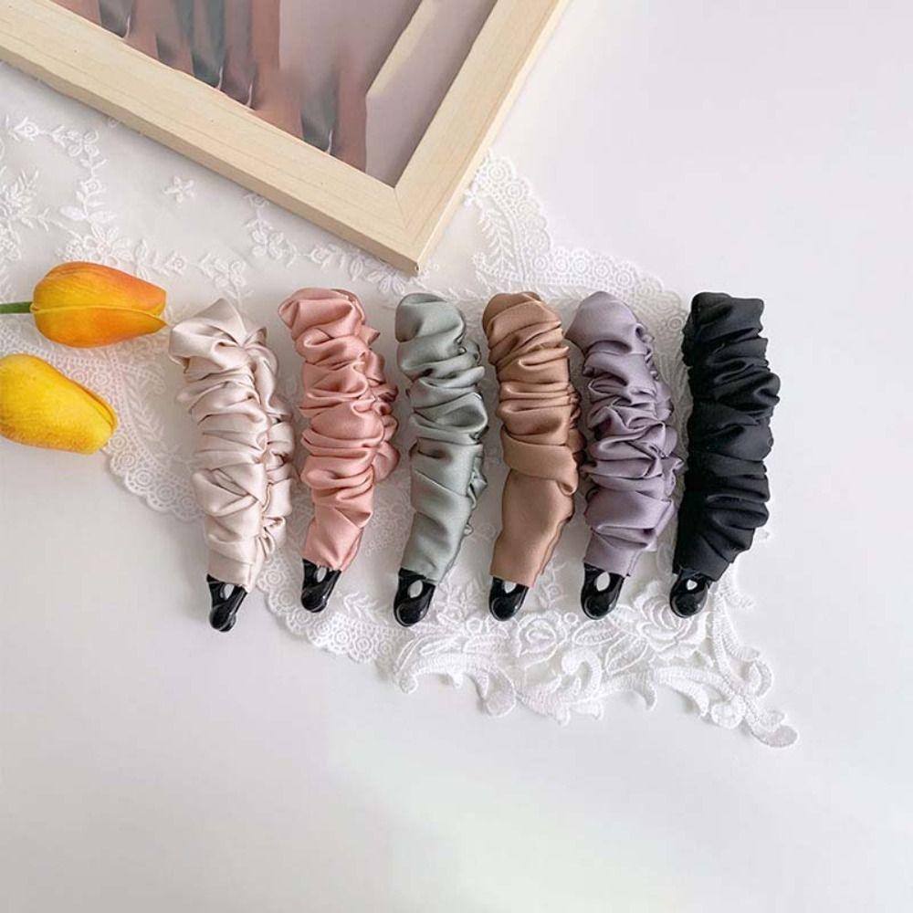 Hairpin Vertical Clip Korean Style Bowknot Hair Clip Cute Cloth Banana Clip  Women